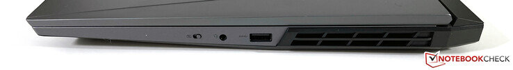右侧。网络摄像头的E-Shutter，3.5毫米立体声，USB-A 3.2 Gen.1