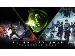 Steam 上的《2025 异形日》宣传图片，展示了《异形隔离》、《异形黑暗后裔》和《异形游侠入侵》的封面图。(图片来源：Steam）