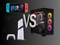 PC 与游戏机游戏对比图（图片来源：任天堂美国公司、索尼 PlayStation、Corsair Gaming（有编辑）：任天堂美国公司、索尼 PlayStation、Corsair Gaming（经编辑）