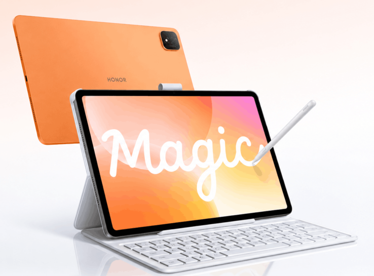 MagicPad 4 及其键盘和触控笔的展示图