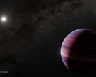 环绕半人马座阿尔法星 A 运行的巨行星的概念图（图片来源：NASA、ESA、CSA、STScI 和 R. Hurt；已裁剪）