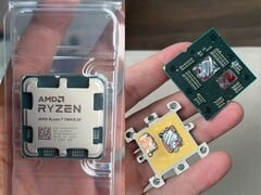 AMD Ryzen 7 7800X3D 受损及拆盖后的图片