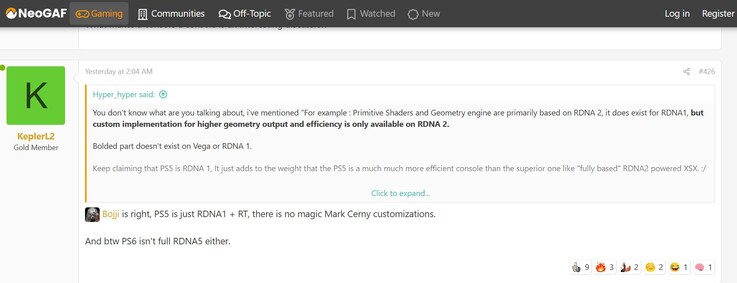 索尼 PS6 RDNA 5 规格泄露。