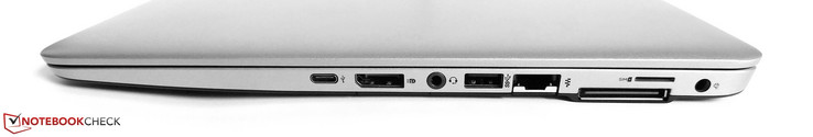 Right side: USB Type-C Gen1, DisplayPort, SD-card slot, 3.5-mm audio jack, USB 3.0 Type-A, Ethernet, DockingPort, SIM-card slot, power adapter