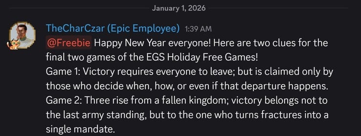 分享的提示（图片来源：Epic Discord）