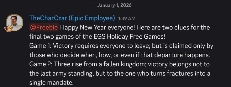 分享的提示(图片来源:Epic Discord)