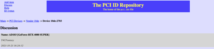 (图片来源：PCI ID 存储库）