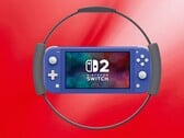Switch 2 Lite 被环形控制器包围的模拟图