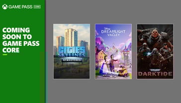 这三款游戏将于 10 月 1 日通过 Game Pass Core 订阅提供。(图片来源：Xbox Wire）