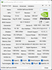 gpu-z mx450 tu117m