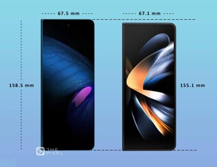 Galaxy Z Fold5的测量结果--折叠的。(图片来源：The Pixel)