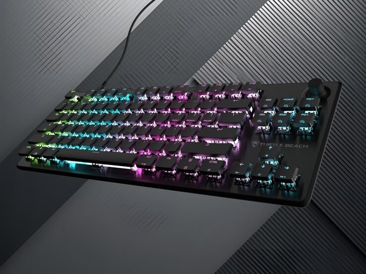 倾斜的 Turtle Beach Vulcan II TKL 键盘