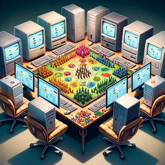 研究人员在玩虚拟世界构建游戏时测试了人工智能聊天模型。(资料来源：人工智能图像 Dall-E 3）