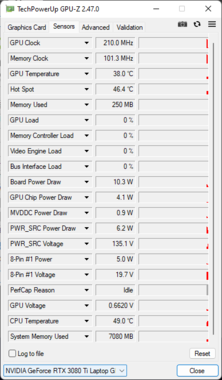 GPU-Z - NvidiaGeForce RTX 3080 Ti笔记本电脑GPU
