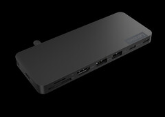 USB-C Slim Travel Dock 将与更昂贵的 USB-C Dual Display Travel Dock 同月上市。(图片来源：联想）