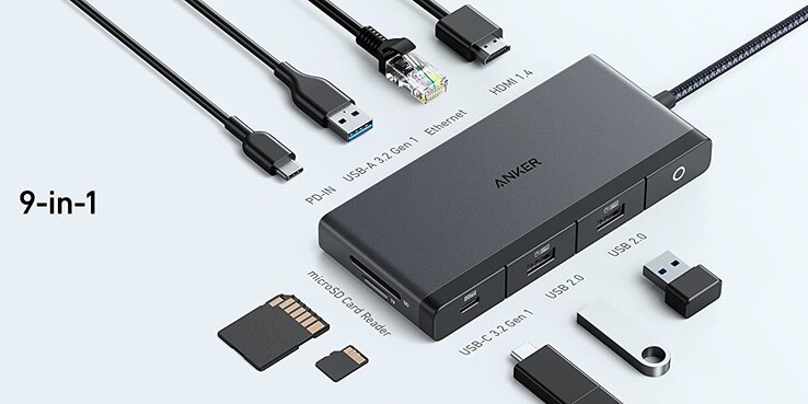 Anker 552 USB-C集线器（9合1，4K HDMI）。 (图片来源: Anker)