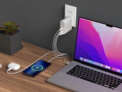 HyperJuice 140 W USB-C充电器与各种小工具兼容，包括MacBooks、iPhone和Android 设备。(图片来源：Hyper)