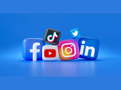 由流行社交媒体标识组成的 3D 渲染图像(图片来源:Mariia Shalabaieva)