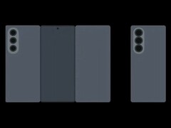 三星即将推出的三折手机的泄露动画。(图片来源：TechHighest on X）