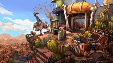 图为：《Deponia》的游戏截图。