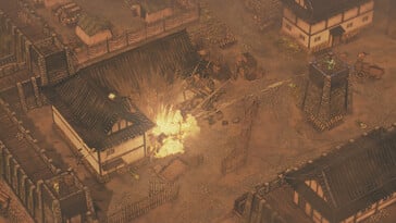 一张展示 Shadow Tactics: Blades of the Shogun 中战斗场景的图片。