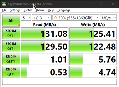 CrystalDiskMark 8 - 2TB 5400 RPM SATA硬盘