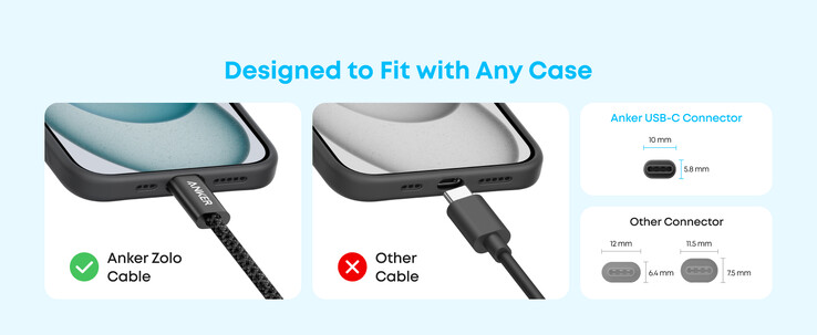 Anker Zolo USB-A 至 USB-C 连接线（1 米/1.8 米，编织）采用 