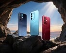 Realme 15x 有海洋蓝、水蓝和栗红色可供选择。图片 