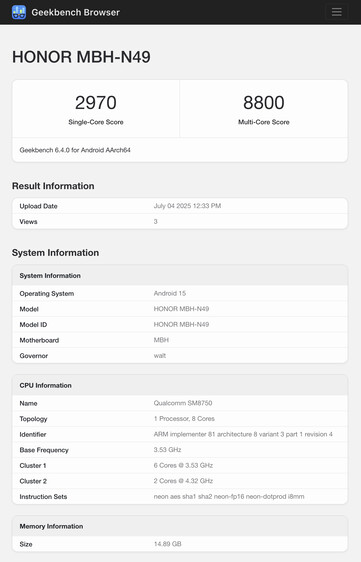 (图片来源：Geekbench）