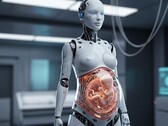 人工子宫中怀有人类胎儿的机器人（图片来源：人工智能生成的示意图）