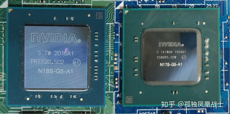 MX350 和 MX450 芯片的体积都比上一代产品大得多，但投入更多的芯片也只能延缓问题的解决。(图片来源：Zhuanlan）