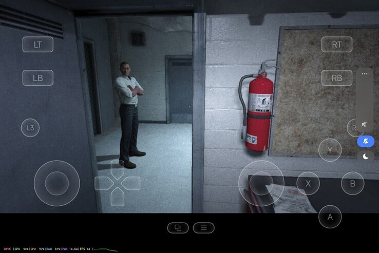 在左下角的游戏内覆盖图中，您可以看到《绝命毒师》的帧数可以达到 40 FPS 以上。(截图：Marc Zander，Notebookcheck）