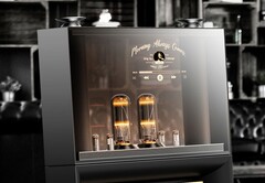 LG 已开发出一种带有透明 OLED 面板的电子管放大器。(图片:LG)