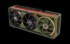 ROG AstralGeForce RTX 5080 Doom Edition 有四个散热风扇。(图片来源：华硕/Bethesda）