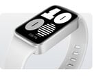 Redmi Band 4 售价约为 25 美元。图为:经过编辑的宣传图,展示了白色款。