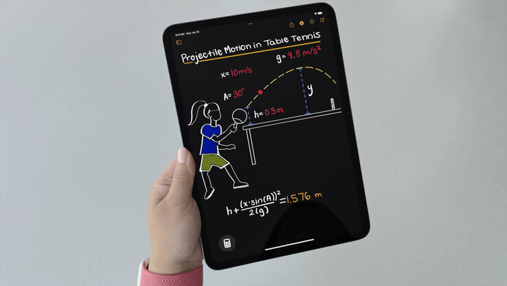 Math Notes 将尝试读取手写数学公式并动态解决问题。(图片来自Apple)