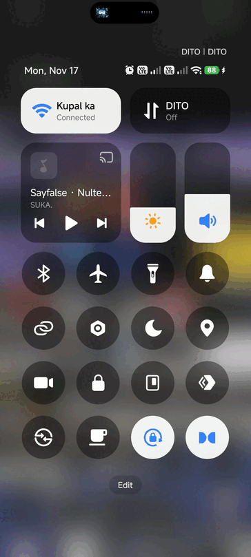 改版后的快速设置面板。(图片来源:u/Square-Opportunity48 via Reddit)