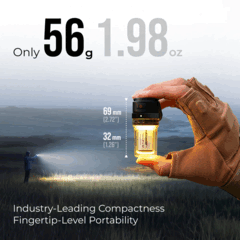 Flextail Zero 灯具,既可作为提供 360 度照明的灯笼,也可作为向上照射的手电筒使用
