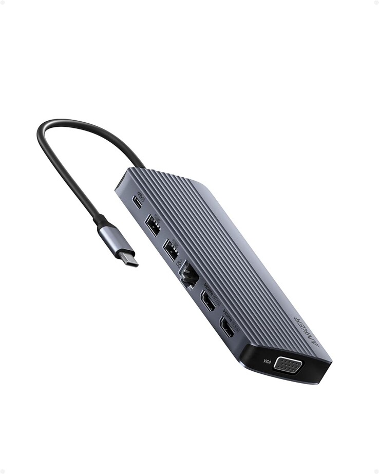 Anker 三显示器 USB-C 集线器（14 合 1）。(图片来源：Anker）