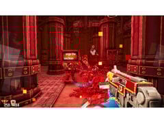 Warhammer 40,000: Boltgun - Words of Vengeance》的游戏截图，展示了基于打字的游戏玩法。(图片来源：Steam）