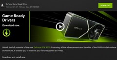 Nvidia Game Ready Driver 531.61的通知和细节在GeForce Experience（来源：自己）。
