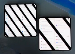 谷歌 Pixel 10 Pro 折叠屏（右）的闪烁现象比前代产品要少得多。(图片来源：Android Central、YouTube）