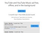 谷歌YouTube高级家庭在罗马尼亚仍然停留在大约8美元（来源：自己）。