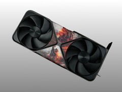 图片显示以《战地6》为主题的定制版 RTX 5090 GPU。(图片来源:Nvidia)