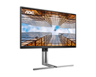 AOC U27U3X（如图）拥有双 HDMI 2.1 端口、DisplayPort 1.4、USB-C 端口（90W PD）和 USB 3.2 Gen1 端口。(图片来源：AOC）