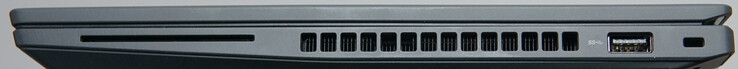 右侧端口智能卡读卡器、USB-A（5 Gbit/s）、Kensington 锁