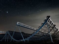 CHIME 望远镜（图片来源：CHIME、Andre Renard、邓拉普天文学与天体物理学研究所和多伦多大学；已裁剪CHIME、Andre Renard、邓拉普天文学与天体物理学研究所和多伦多大学；已裁剪)