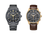 白色背景下的 Citizen AN8197-52E 和 AN8193-02H。