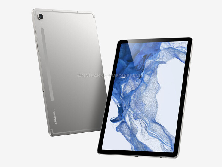 Galaxy Tab S9 FE。(图片来源：@OnLeaks &amp; MediaPeanut）