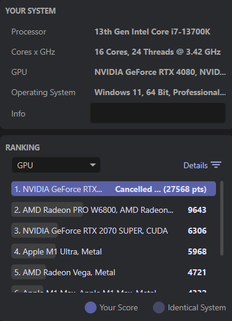 RTX 4080 GPU 测试结果